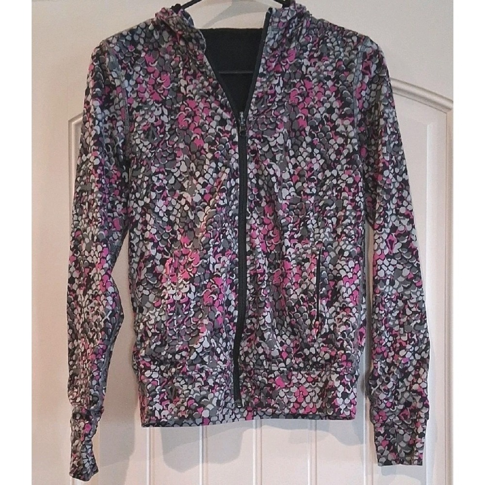 Ivivva Lululemon Girls Reversible Full Zip Hoodie Jacket Size 10/12